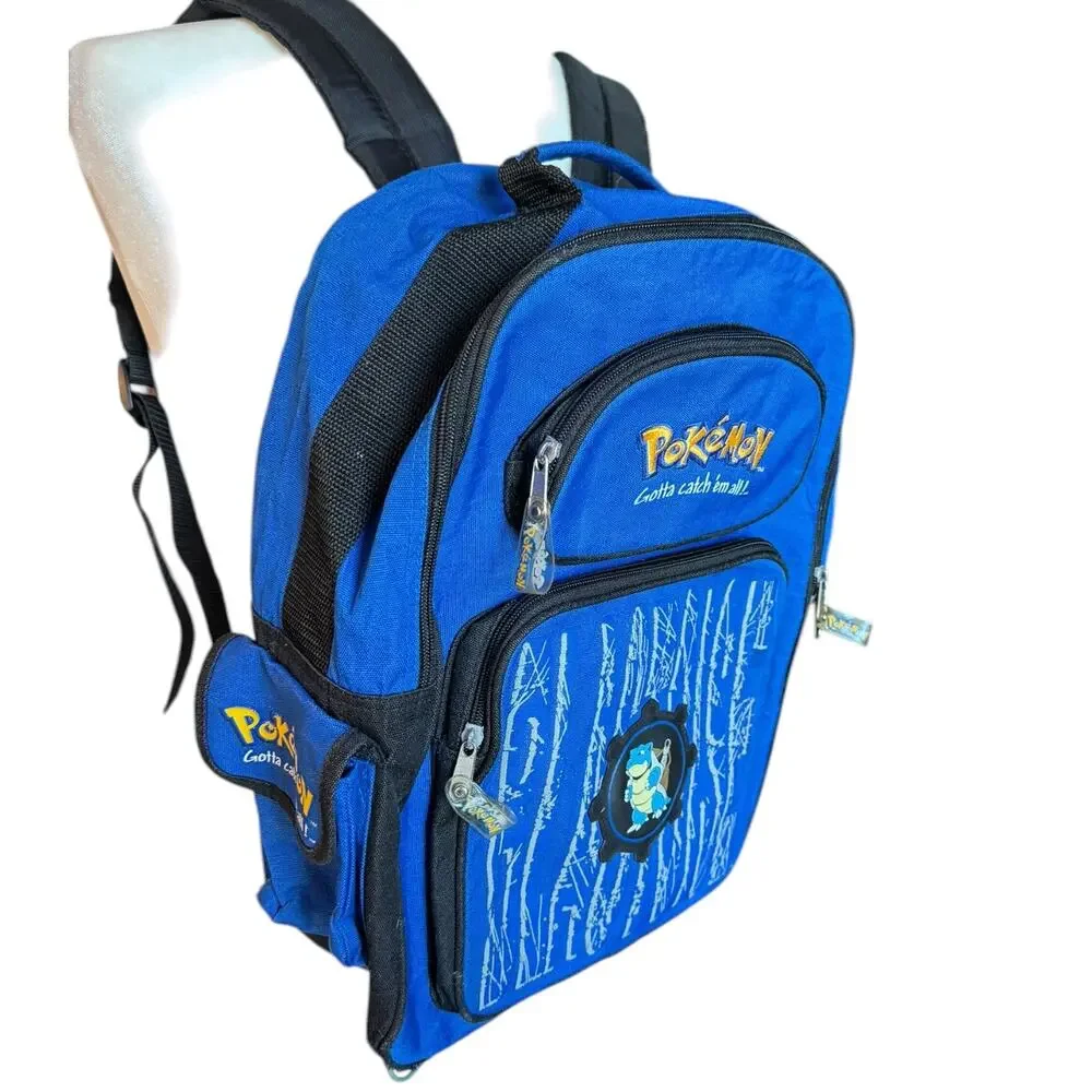 Vintage 2000 Pokémon Backpack Blastoise Nintendo Kids Bag Blue